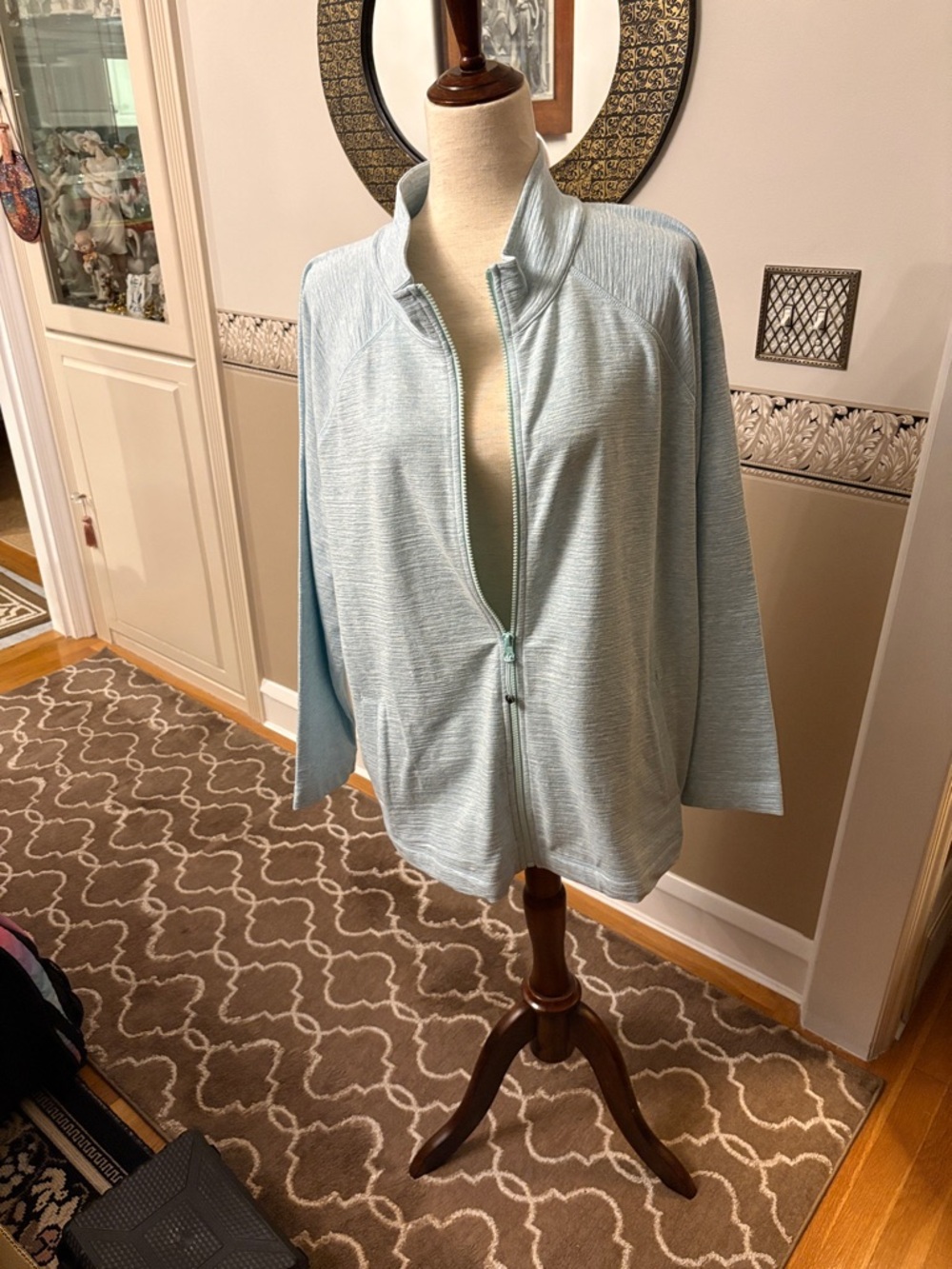 New wtags Light sea foam green Zip Front Lightweight Jacket 2X  stretch Talbots